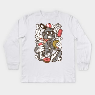 Unhealthy Robot Kids Long Sleeve T-Shirt